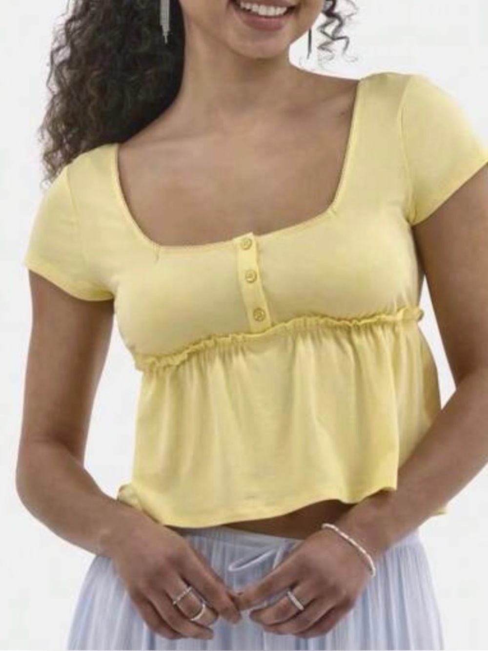 No Boundaries Babydoll Top with Short Sleeve